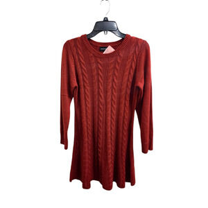 Excellent S Red FancyQube Sweater Dress